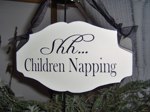 Children Napping Wood Vinyl Sign Unique Nursery Bedroom Sign Baby Sleeping Infant Toddler Baby Shower Gift Baby Boy Baby Girl Mother's Day - Heartfelt Giver