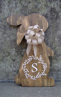 Spring Bunny Rabbit Easter Wood Vinyl Sign Door Hanger - Heartfelt Giver