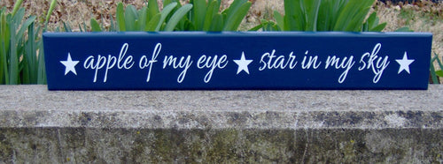 Kids Room Play Room Playroom Decor Toy Room Gathering Space Wood Sign Vinyl Apple Of My Eye Stars In My Sky Navy Blue Home Birthday Gift - Heartfelt Giver