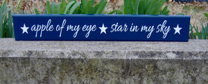 Kids Room Play Room Playroom Decor Toy Room Gathering Space Wood Sign Vinyl Apple Of My Eye Stars In My Sky Navy Blue Home Birthday Gift - Heartfelt Giver