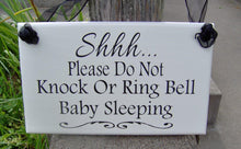 Load image into Gallery viewer, Please Do Not Knock Ring Bell Baby Sleeping Wood Sign Vinyl Front Door Decor Mother To Be Baby Wall Decor Wall Hanging Decor Shower Gift Art - Heartfelt Giver