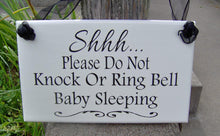 Load image into Gallery viewer, Please Do Not Knock Ring Bell Baby Sleeping Wood Sign Vinyl Front Door Decor Mother To Be Baby Wall Decor Wall Hanging Decor Shower Gift Art - Heartfelt Giver