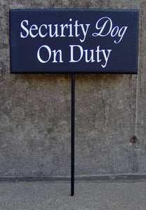 Security Dog Duty Outdoor Yard Sign Wood Vinyl Stake Sign Front Porch Door Decor Dog Supplies Warning Sign for Homes or Businesses Yard Art - Heartfelt Giver