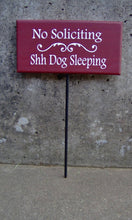 Load image into Gallery viewer, No Soliciting Shh Dogs Sleeping Wood Signs Vinyl Stake Beware Of Dog Sign Warning Security Guard Dog Family Pet Supplies Yard Sign Door Sign - Heartfelt Giver