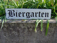 Biergarten Distressed Sign Wood Vinyl Bar Decor Sign Rustic Wood Sign Wall Hanging Wall Decor Farmhouse Family Gathering Friends Sign German - Heartfelt Giver