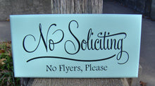 Load image into Gallery viewer, No Soliciting Sign No Flyers Please Wood Vinyl Sign Outdoor Garden Yard Porch Home Decor Sign Do Not Disturb New Home Gift Housewarming Gift - Heartfelt Giver