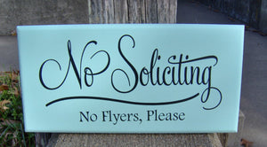 No Soliciting Sign No Flyers Please Wood Vinyl Sign Outdoor Garden Yard Porch Home Decor Sign Do Not Disturb New Home Gift Housewarming Gift - Heartfelt Giver