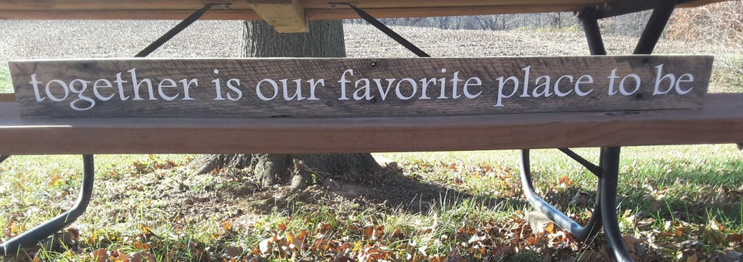 Together Is Our Favorite Place To Be Wood Vinyl Sign Pallet Wall Hanging Home Decor Porch Bedroom Family Farmhouse Distressed Together Sign - Heartfelt Giver