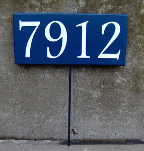 House Number Plaque House Number Sign Wood Vinyl Stake Sign Navy Blue Street Signs Address Sign Wall Porch Sign Front Door Signs Personalize - Heartfelt Giver