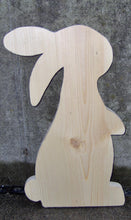 Load image into Gallery viewer, Accentuate your spring decor with this wooden bunny rabbit.  Perfect unfinished as it is or as a diy painting project to match your home aesthetics. 