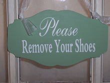 Load image into Gallery viewer, Please Remove Shoes Wood Sign Vinyl Shabby Cottage Chic Plaque Take Off Shoes Front Door Signs No Shoes Allowed Sign Porch Sign Home Decor - Heartfelt Giver