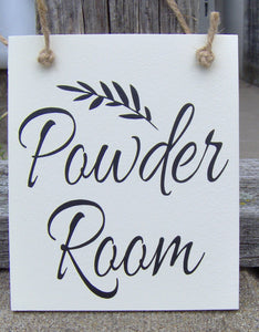 Powder Room Wood Signs Vinyl Sign Door Hanger Bathroom Door Sign Door Decor Housewarming New Home Unique Gift Bathroom Decor Home Decor Art - Heartfelt Giver