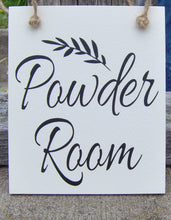 Load image into Gallery viewer, Powder Room Wood Signs Vinyl Sign Door Hanger Bathroom Door Sign Door Decor Housewarming New Home Unique Gift Bathroom Decor Home Decor Art - Heartfelt Giver