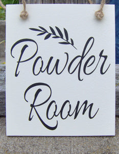 Powder Room Wood Signs Vinyl Sign Door Hanger Bathroom Door Sign Door Decor Housewarming New Home Unique Gift Bathroom Decor Home Decor Art - Heartfelt Giver