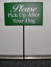 Load image into Gallery viewer, Please Pick Up After Dog Wood Vinyl Stake Sign Pet Supplies No Dog Poop Sign Dog Wood Sign Dog Sign Outdoor Sign Yard Art Dog Lover Gift - Heartfelt Giver