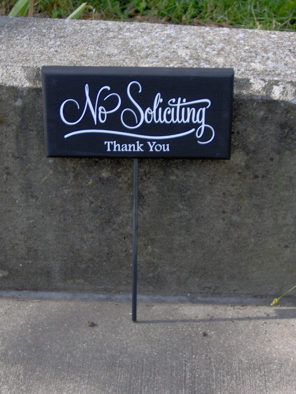 No Soliciting Thank You Wood Vinyl Stake Sign Retro Everyday Porch Home Decor Sign Garden Yard Sign Do Not Disturb Private Property Gift - Heartfelt Giver