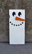 Snowman Wood Vinyl Home Decor Primitive Snowmen Decorations Farmhouse Distressed Wreath Sign Attachment Winter Decor Holiday Gifts Wall Art - Heartfelt Giver