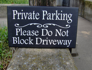 Private Parking Do Not Block Driveway Wood Vinyl Sign Garage Sign Entryway Decor Professional Quality Signs For Home Business Exterior Yard - Heartfelt Giver