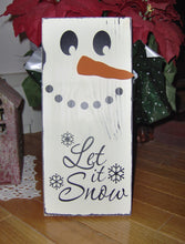 Load image into Gallery viewer, Winter Door Decor Let It Snow Snowman Wood Vinyl Wall Hanging Sign - Heartfelt Giver