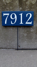 Load image into Gallery viewer, House Number Plaque House Number Sign Wood Vinyl Stake Sign Navy Blue Street Signs Address Sign Wall Porch Sign Front Door Signs Personalize - Heartfelt Giver