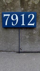 House Number Plaque House Number Sign Wood Vinyl Stake Sign Navy Blue Street Signs Address Sign Wall Porch Sign Front Door Signs Personalize - Heartfelt Giver