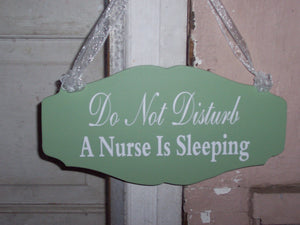 Nurse Sleeping Do Not Disturb Door Hanger Wood Vinyl Signs Green Day Sleeper Sign Night Shift Worker EMT Gifts For Him Door Decor Signs Art - Heartfelt Giver