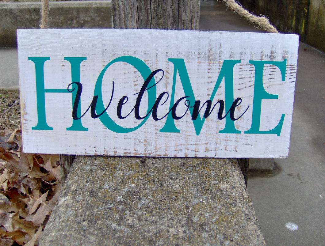 Welcome Home Wood Vinyl Sign Spring Summer Front Door Decor Farmhouse Distressed Rustic Design Porch Sign Outdoor Signs For Home Business - Heartfelt Giver
