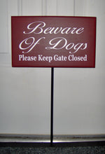 Load image into Gallery viewer, Beware of Dogs Sign Please Keep Gate Closed Wood Vinyl Outdoor Yard Stake Sign Dog Lover Signs For Home Pet Supplies Garden Gate Fence Sign - Heartfelt Giver