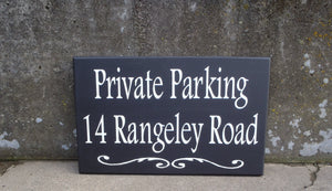 House Number Plaque Wood Vinyl Signs Private Parking House Number Sign Street Address Street Name Sign Outdoor House Signs Privacy Sign Yard - Heartfelt Giver