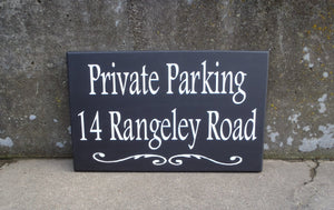 House Number Plaque Wood Vinyl Signs Private Parking House Number Sign Street Address Street Name Sign Outdoor House Signs Privacy Sign Yard - Heartfelt Giver