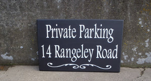 House Number Plaque Wood Vinyl Signs Private Parking House Number Sign Street Address Street Name Sign Outdoor House Signs Privacy Sign Yard - Heartfelt Giver