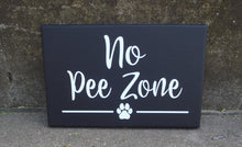 Load image into Gallery viewer, No Pee Zone Outdoor Wood Vinyl Sign Front Yard Pet Signs For Home Humorous Dog Signs No Peeping Dog Paw Print Design - Heartfelt Giver