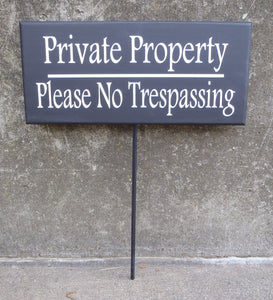 Private Property Please No Trespassing Wood Vinyl Front Yard Stake Decorative Signs Home Owners Business Owners Contractors Outdoor Signage - Heartfelt Giver