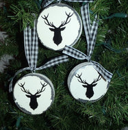 Reindeer Ornaments Distressed Wood Vinyl Christmas Tree Christmas July Holiday Rustic Farmhouse Wooden Ornaments Home Decoration Gifts  Art - Heartfelt Giver