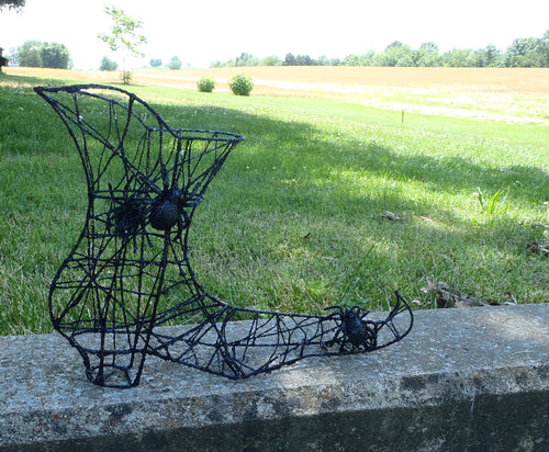 Witches Boot Halloween Supplies DIY Centerpiece Floral Arrangements Party Decor Wire Glittered Spooky Witch Spider Home Table Decorations - Heartfelt Giver