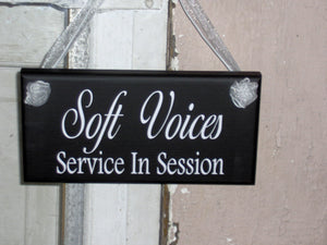 Signs Soft Voices Service In Session Wood Vinyl Home Business Sign Office Supplies Massage Spa Quiet Please Plaque Door Hanger Wall Hanging - Heartfelt Giver