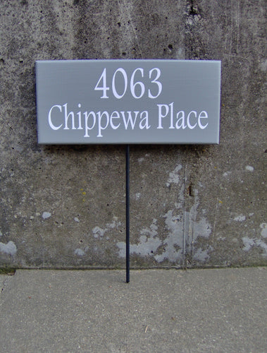 Address sign for your front yard.  Help visitors or delivery person find you home more easily.  Comes in Gray or Black. 
