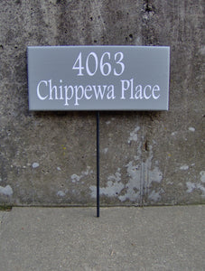 Address sign for your front yard.  Help visitors or delivery person find you home more easily.  Comes in Gray or Black. 