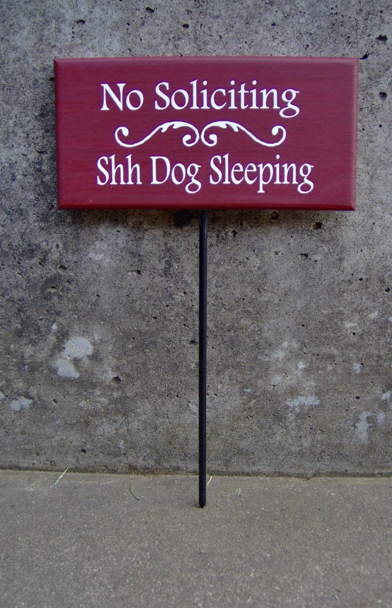 No Soliciting Shh Dogs Sleeping Wood Signs Vinyl Stake Beware Of Dog Sign Warning Security Guard Dog Family Pet Supplies Yard Sign Door Sign - Heartfelt Giver