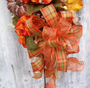 Fall Swag Wreath For Front Door Hanger Fall Flower Arrangement - Heartfelt Giver
