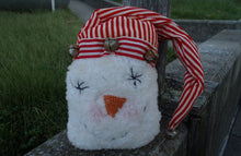 Load image into Gallery viewer, Snowman Primitive Plush With Rusty Bells Rustic Wreath Decor Centerpiece Decor Door Swag Attachment Christmas Crafts Supplies Embellishment - Heartfelt Giver