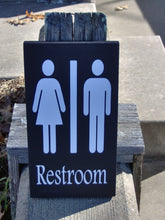 Load image into Gallery viewer, Bathroom Sign Restroom Sign Wood Vinyl Sign Unisex Men Women Ladies Gentlemen Washroom Sign Business Sign Office Supply Powder Room Door - Heartfelt Giver