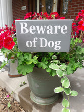 Load image into Gallery viewer, Beware of Dog Wood Vinyl Stake Sign Plaque Gray Yard Sign Porch Sign Outdoor Sign Garden Decoration Security Gray Yard Decor Dog Lover Gift - Heartfelt Giver