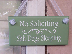 No Soliciting Shh Dog Sleeping Sign Wood Vinyl Sign Do Not Disturb Security Sign Pet Supplies Dog Sign Dog Decor Dog Lover Gift Porch Sign - Heartfelt Giver