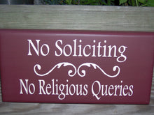 Load image into Gallery viewer, No Soliciting Signs For Home No Soliciting No Religious Queries Wood Vinyl Signs For Business Residential Door Decor Yard Signs House Porch - Heartfelt Giver