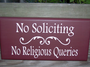 No Soliciting Signs For Home No Soliciting No Religious Queries Wood Vinyl Signs For Business Residential Door Decor Yard Signs House Porch - Heartfelt Giver