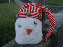 Load image into Gallery viewer, Snowman Primitive Plush With Rusty Bells Rustic Wreath Decor Centerpiece Decor Door Swag Attachment Christmas Crafts Supplies Embellishment - Heartfelt Giver