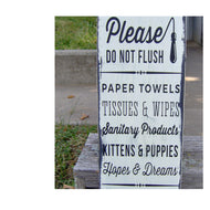 Please Do Not Flush Toilet Paper Only Bathroom Farmhouse Distressed Wood Vinyl Sign Restroom Washroom  Home Decor Restaurant Business Supply - Heartfelt Giver
