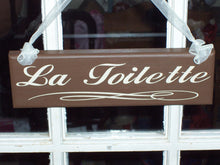 Load image into Gallery viewer, La Toilette Wood Vinyl Bathroom Door Sign Restroom Powder Room Sign Washroom Wall Sign French Paris Home Decor Business Sign Office Decor - Heartfelt Giver