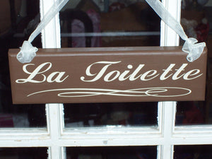 La Toilette Wood Vinyl Bathroom Door Sign Restroom Powder Room Sign Washroom Wall Sign French Paris Home Decor Business Sign Office Decor - Heartfelt Giver